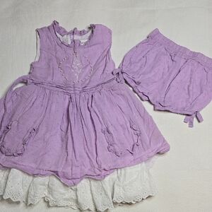 Evie's Closet Lavender Dress and Bloomers Set